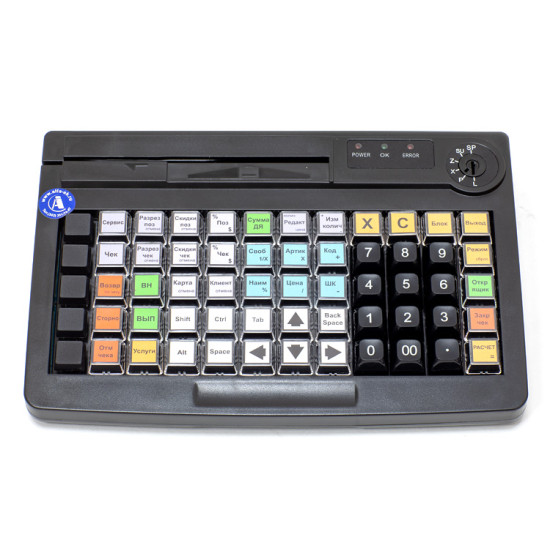Программируемая клавиатура АТОЛ KB-60-KU (rev.2) черная c ридером магнитных карт на 1-3 дорожки
