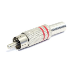 Разъем штекер RCA металл под винт черный/красный REXANT