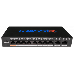 PoE-коммутатор TRASSIR TR-NS1010-96-8POE v3 неуправляемый PoE-коммутатор 8 портов Ethernet PoE 10/10