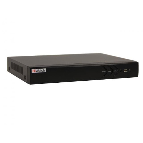 Гибридный видеорегистратор HiWatch DS-H216UA рассчитан на 16 аналоговых, HD-TVI, AHD, HD-CVI камер и